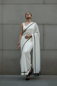 City Monochrome | Mul Cotton | Indidha Saree