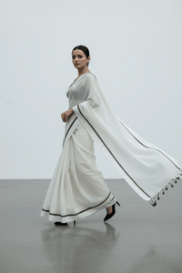 City Monochrome | Mul Cotton | Indidha Saree