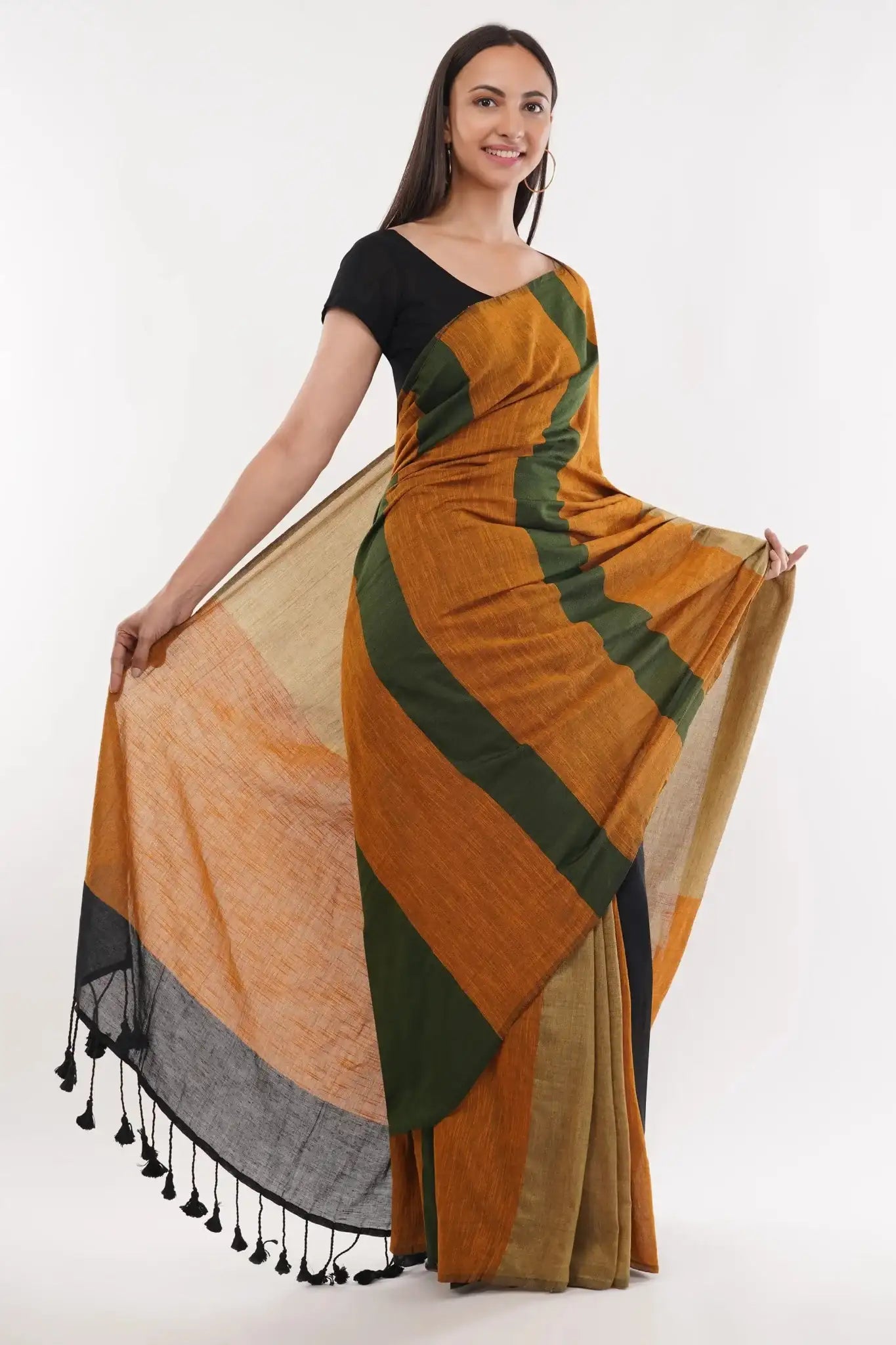 COLOR CASCADE | Handloom Cotton | Indidha Saree