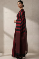 CRIMSON STRIPES | Cotton | Indidha Saree