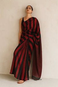 CRIMSON STRIPES | Cotton | Indidha Saree