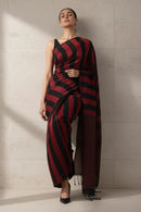 CRIMSON STRIPES | Cotton | Indidha Saree