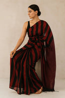 CRIMSON STRIPES | Cotton | Indidha Saree
