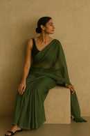 Dark Grace | Handloom Mul Cotton | Indidha Saree