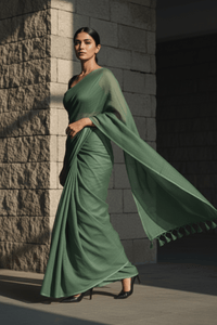 Dark Grace | Handloom Mul Cotton | Indidha Saree