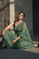 Dark Grace | Handloom Mul Cotton | Indidha Saree