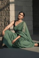 Dark Grace | Handloom Mul Cotton | Indidha Saree