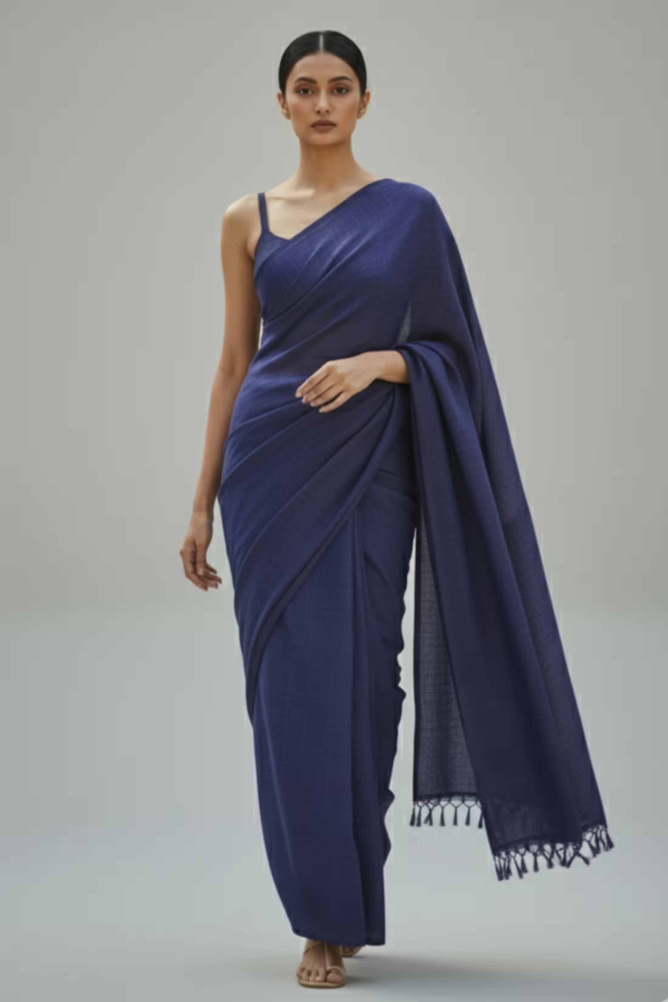 Quiet Navy | Cotton | Indidha Saree