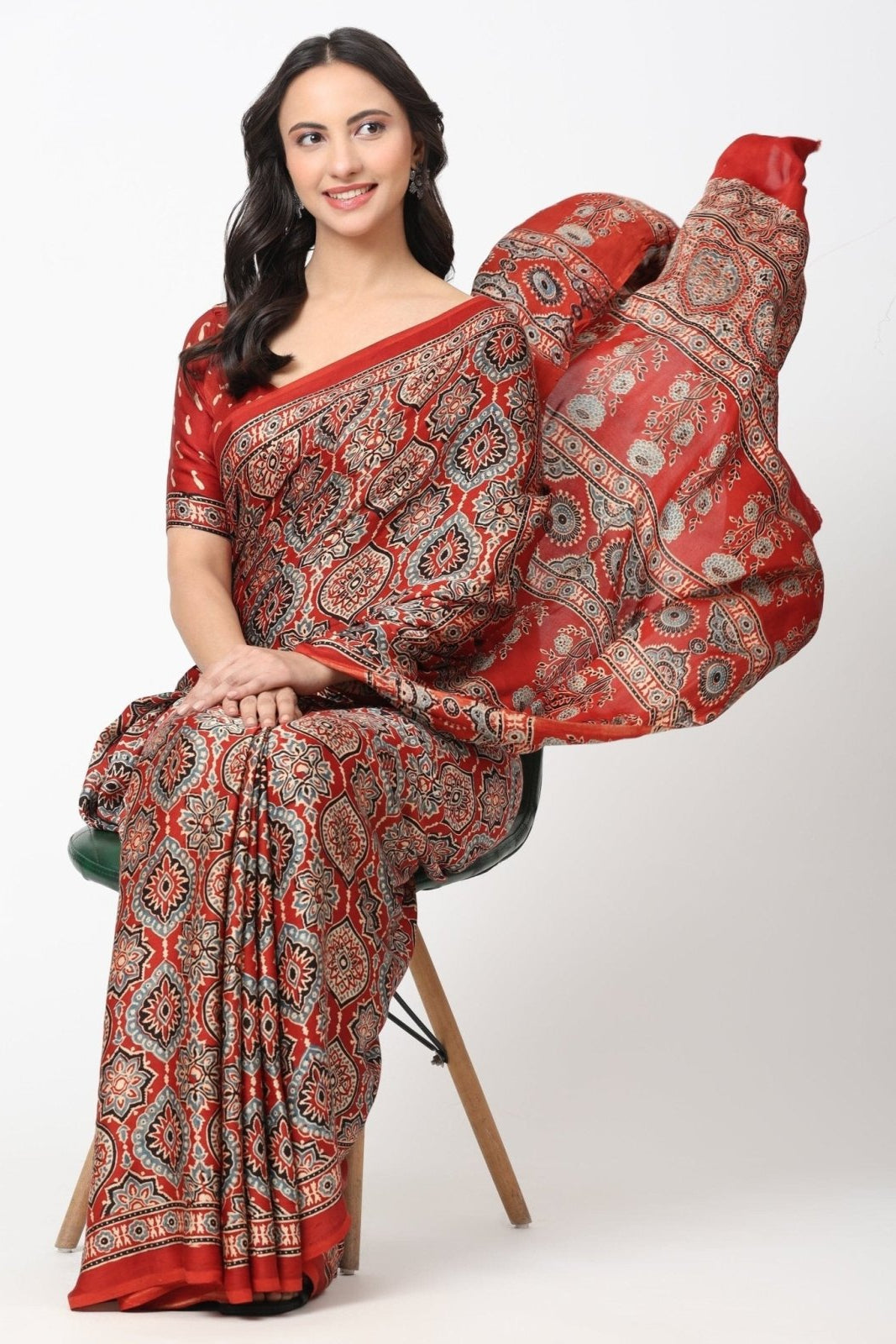 DESERT SYMPHONY | Modal Silk | Ajrakh Print | Indidha Saree
