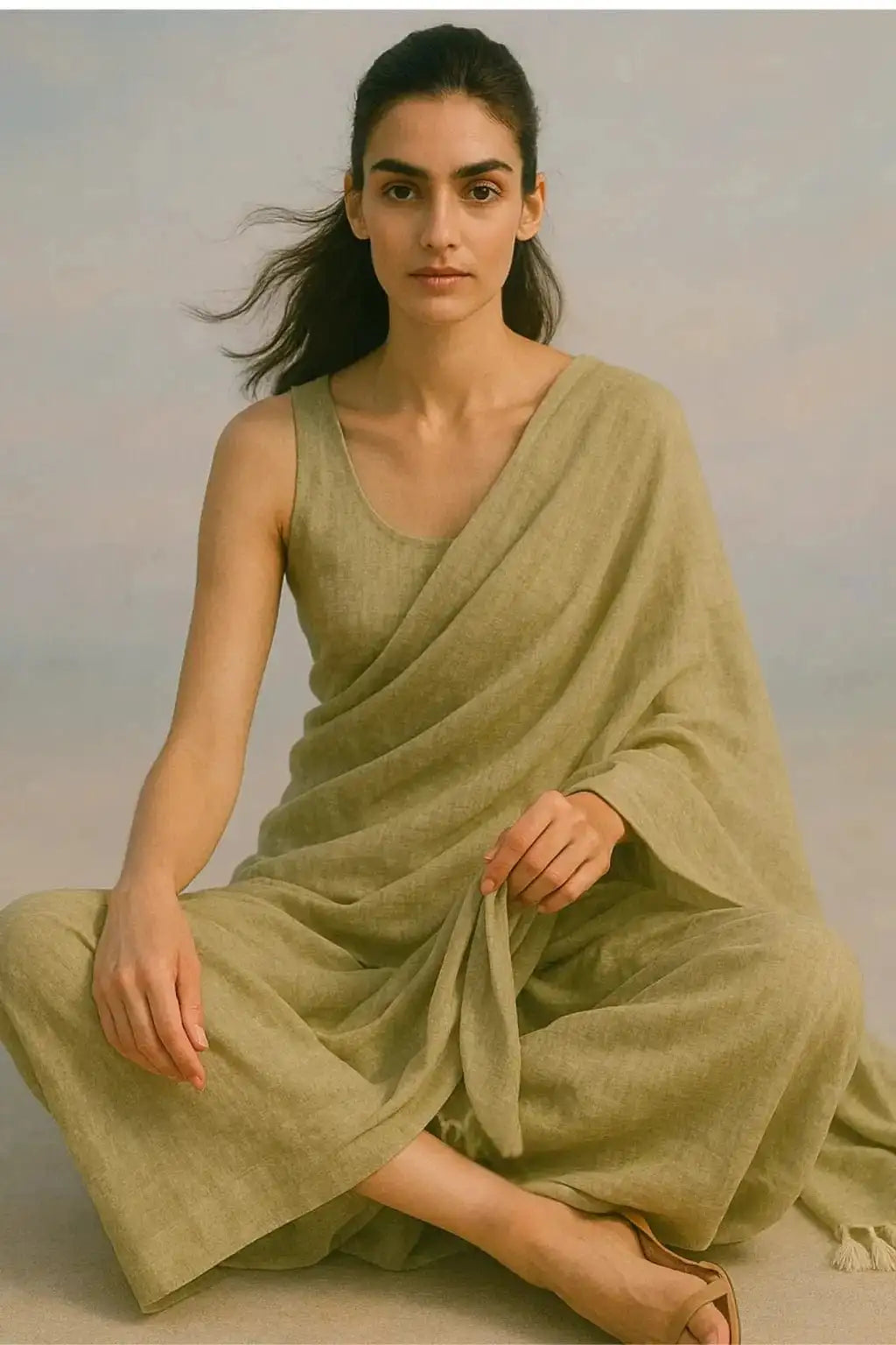 Desert Whisper | Mul Cotton | Indidha Saree