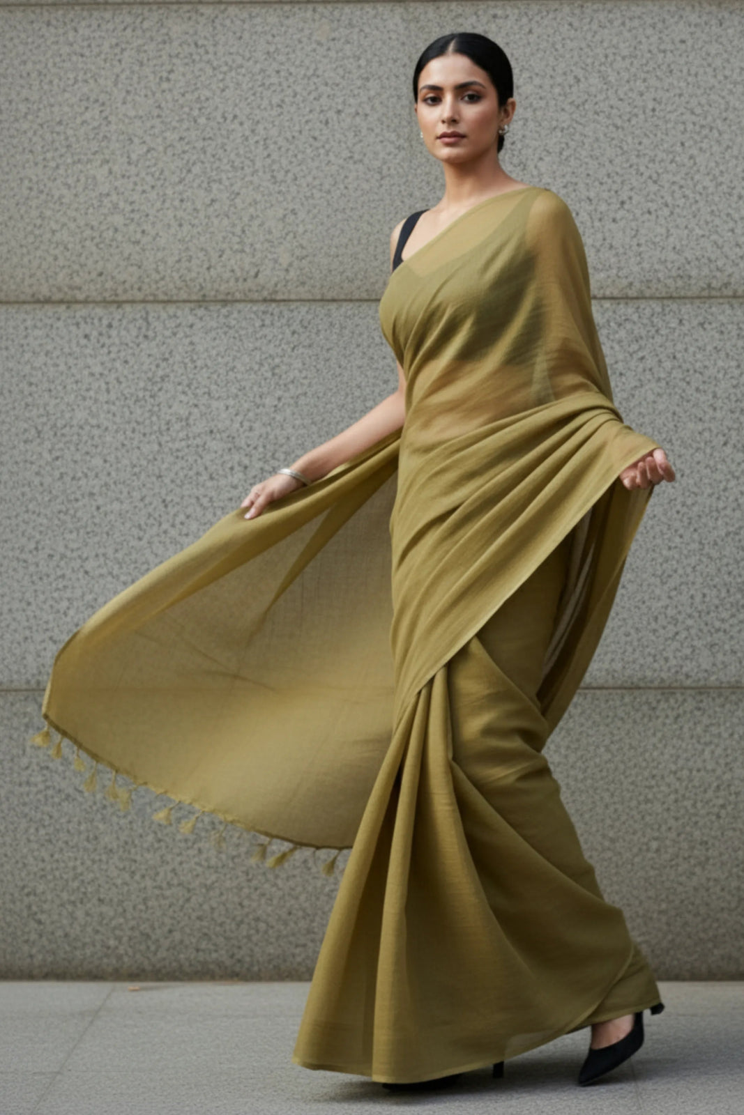 Dune Verse | Handloom Mul Cotton | Indidha Saree
