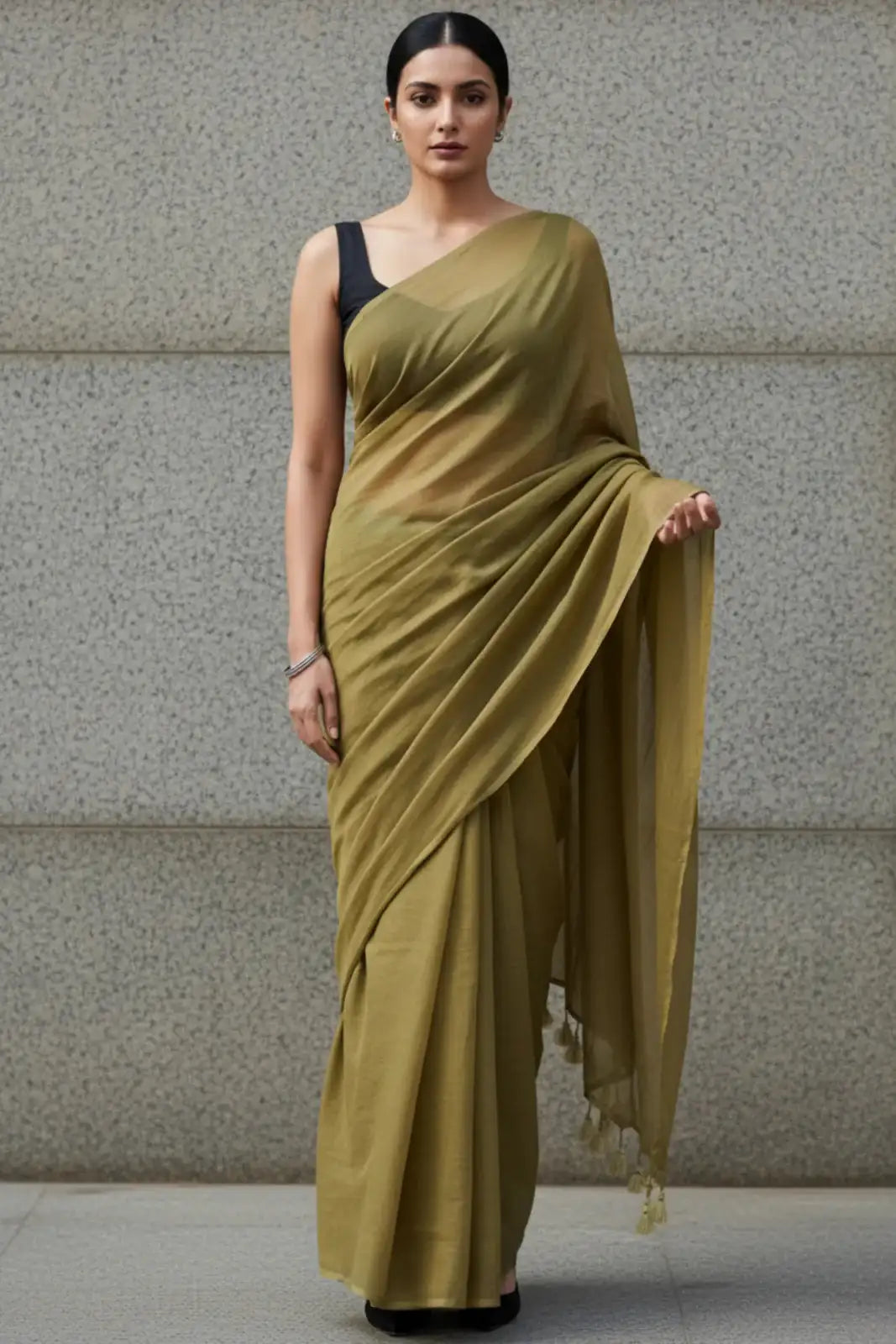 Dune Verse | Handloom Mul Cotton | Indidha Saree