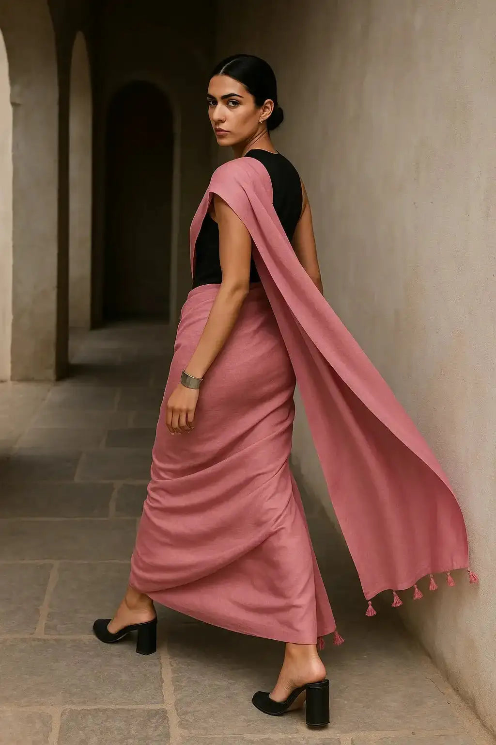 DUSTY ROSE | Mul Cotton | Indidha