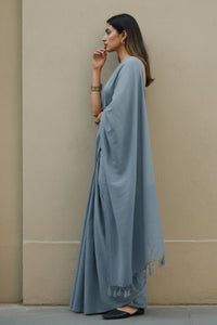 Dusty Sky | Cotton | Indidha Saree