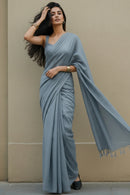 Dusty Sky | Cotton | Indidha Saree