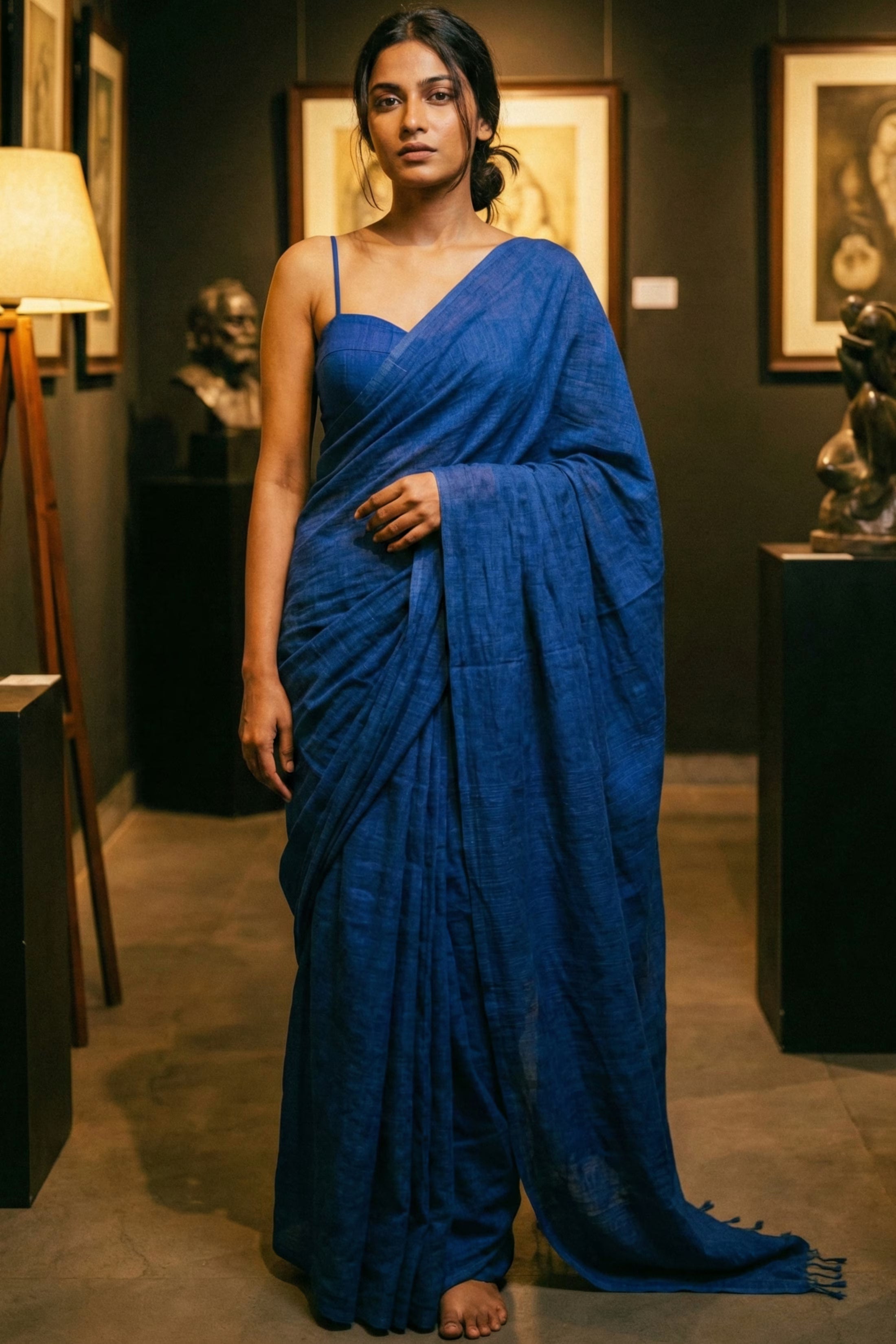 Indigo Hour | Mul Cotton | Indidha Saree