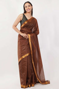 EARTHY BROWN | Kota Doria | Indidha Saree