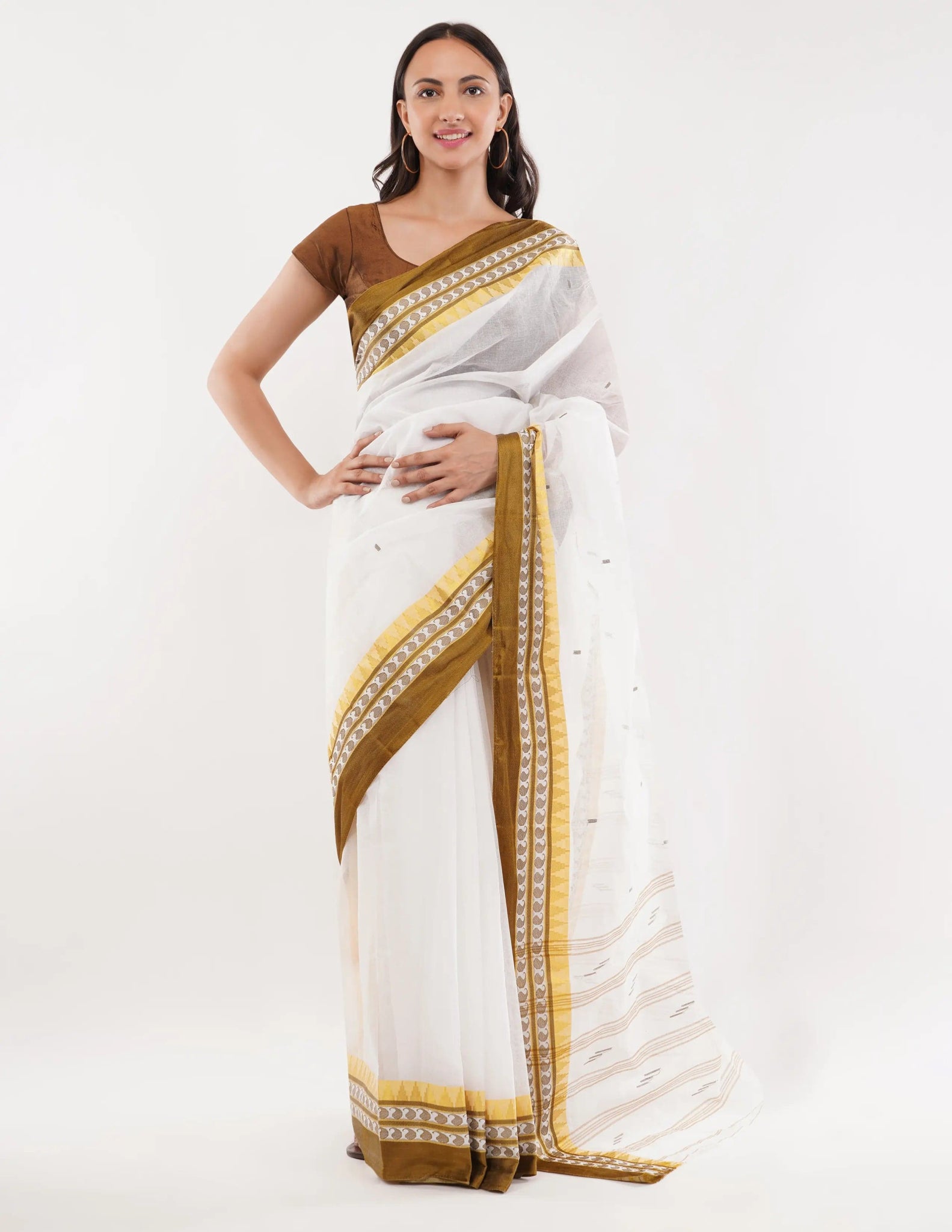 EARTHY BROWN | Pure Cotton | Indidha Saree