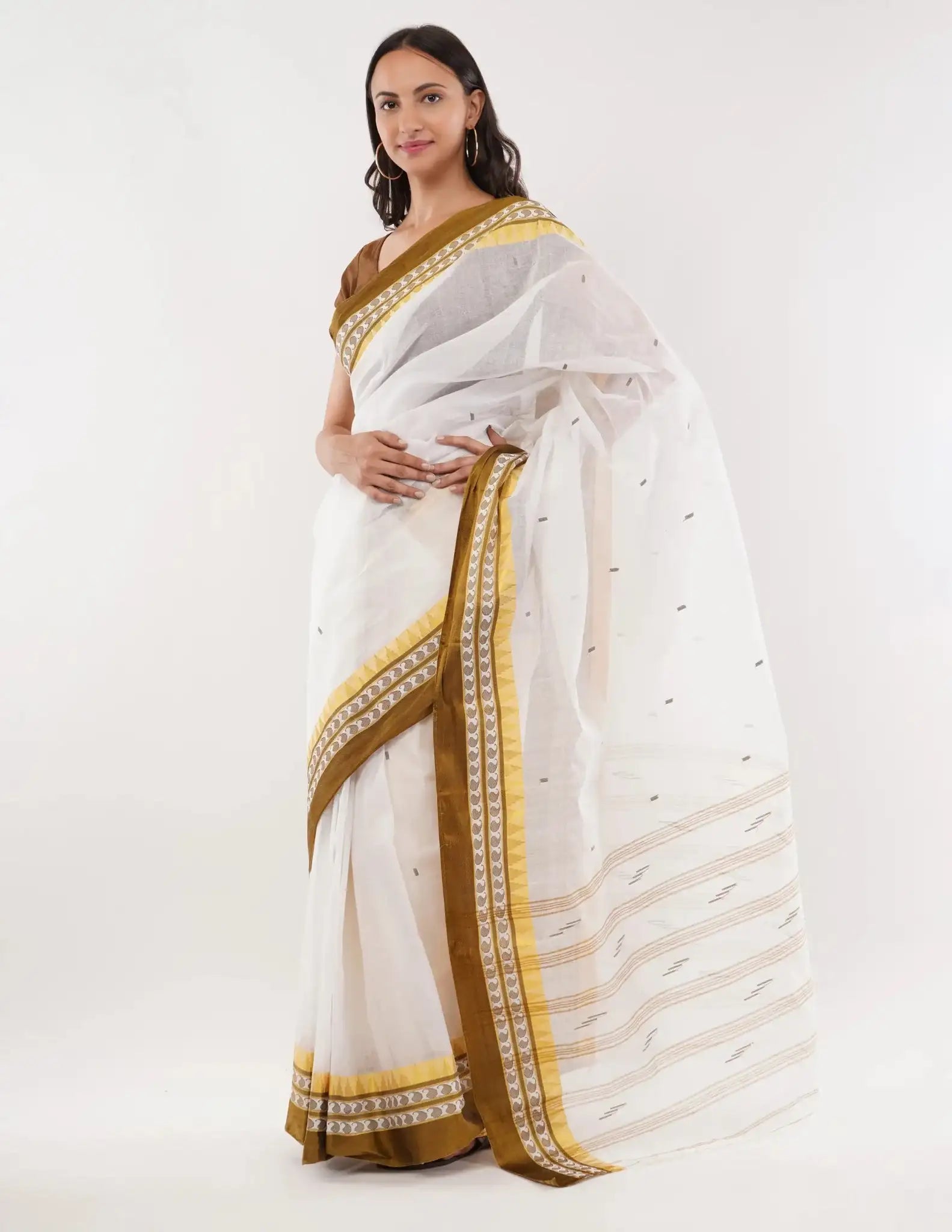 EARTHY BROWN | Pure Cotton | Indidha Saree