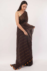 EARTHY COFFEE | Cotton | Indidha Saree