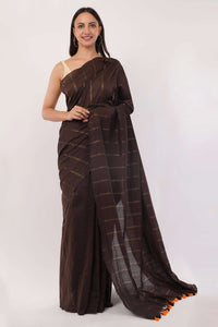 EARTHY COFFEE | Cotton | Indidha Saree