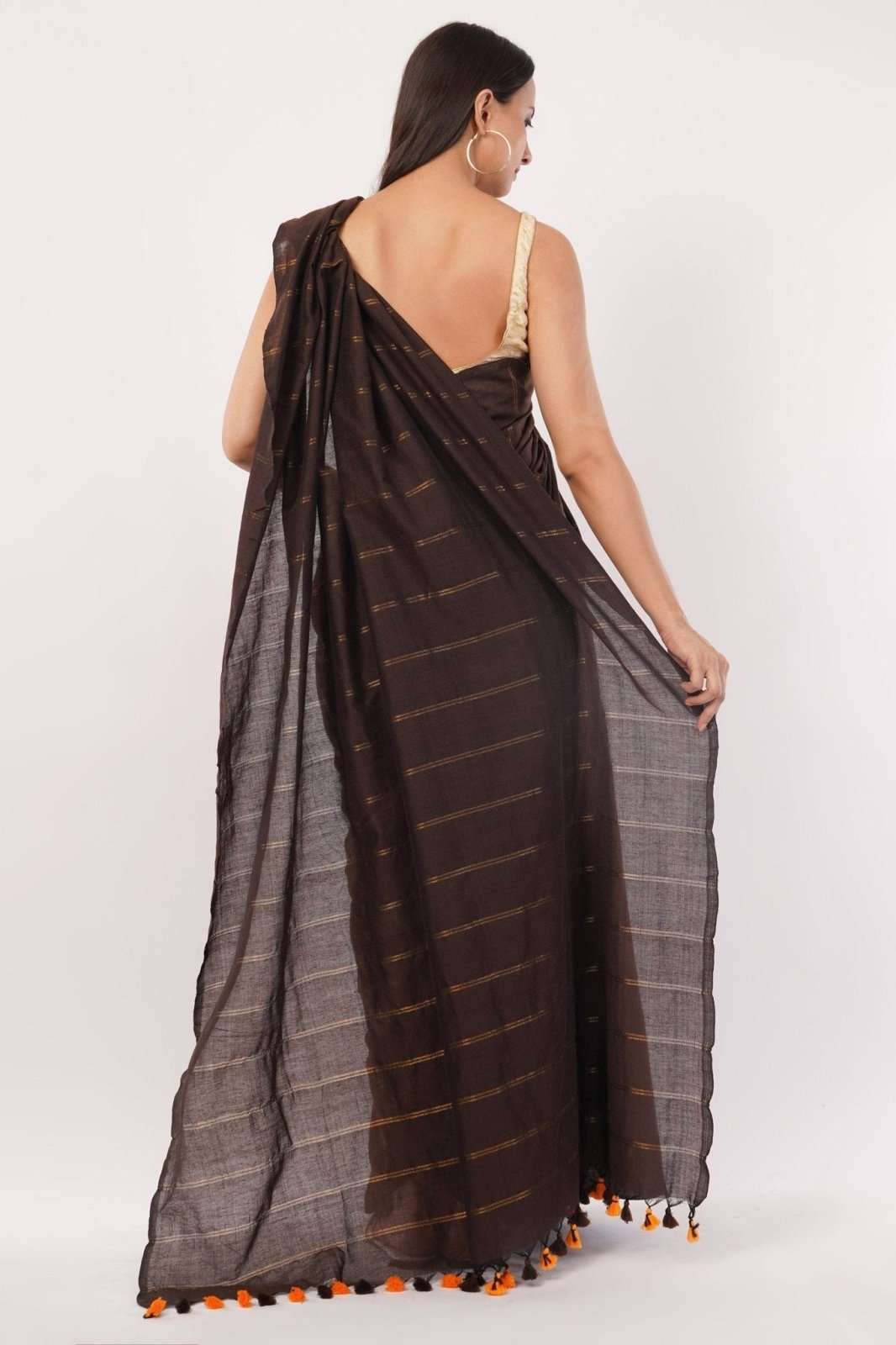 EARTHY COFFEE | Cotton | Indidha Saree