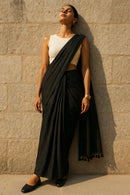Ebon Drape | Mul Cotton | Indidha Saree