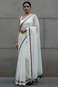 City Monochrome | Mul Cotton | Indidha Saree