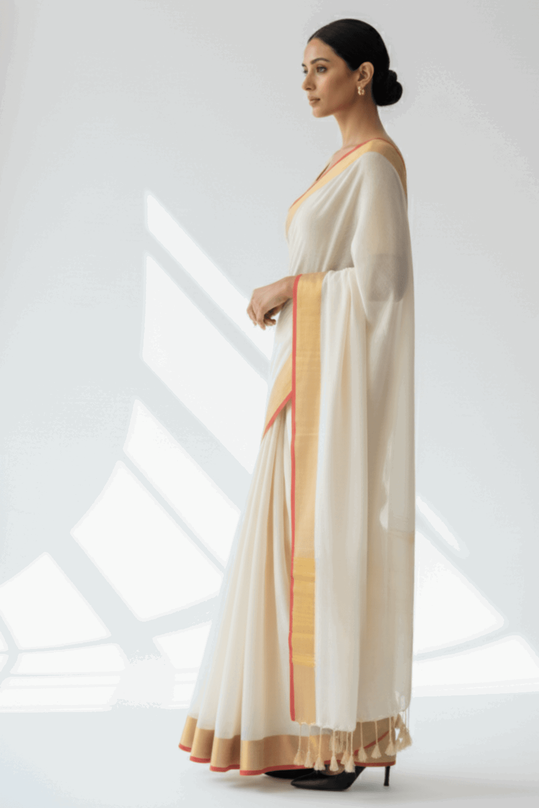 ELEGANCE IN IVORY | Handloom Cotton | Indidha Saree