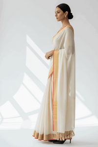 ELEGANCE IN IVORY | Handloom Cotton | Indidha Saree