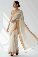 ELEGANCE IN IVORY | Handloom Cotton | Indidha Saree
