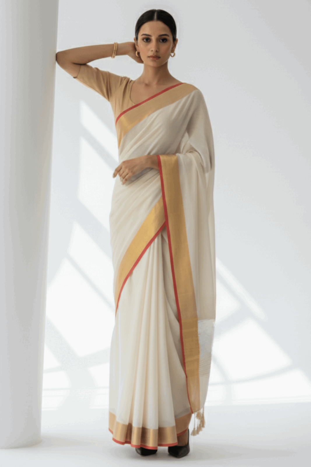ELEGANCE IN IVORY | Handloom Cotton | Indidha Saree