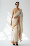 ELEGANCE IN IVORY | Handloom Cotton | Indidha Saree