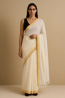ELEGANCE IN IVORY | Handloom Cotton | Indidha Saree