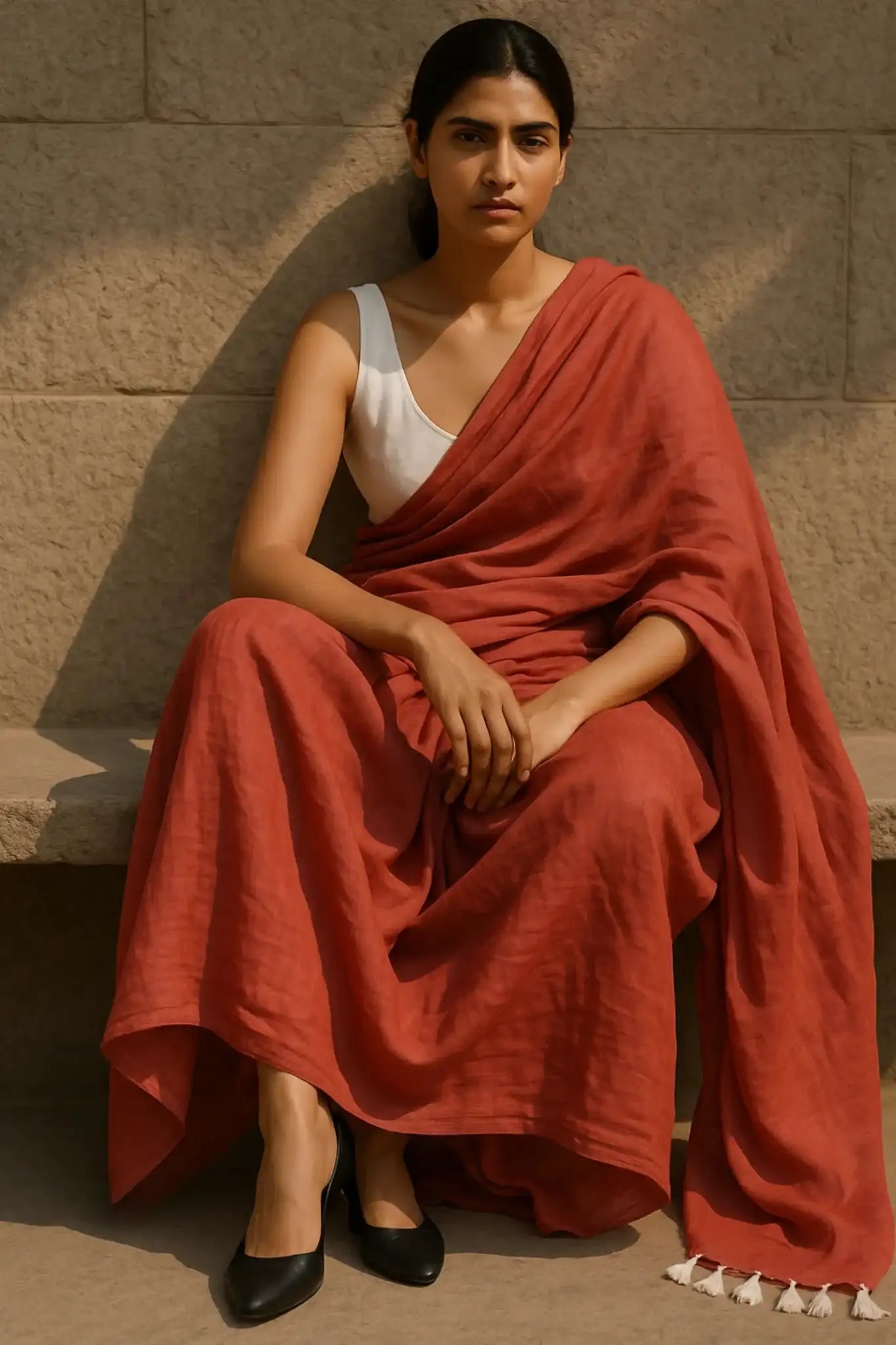 Ember Drape | Mul Cotton | Indidha Saree