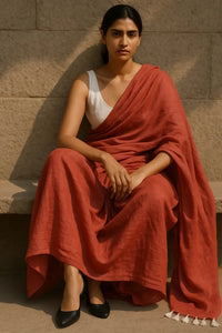 Ember Drape | Handloom Mul Cotton | Indidha Saree