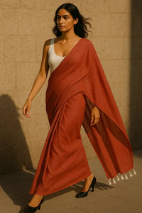 Ember Drape | Handloom Mul Cotton | Indidha Saree