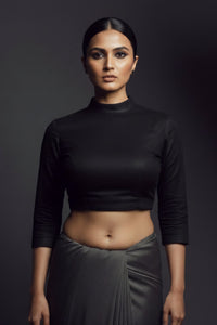 Shadow Black | Mul Cotton | Blouse Fabric