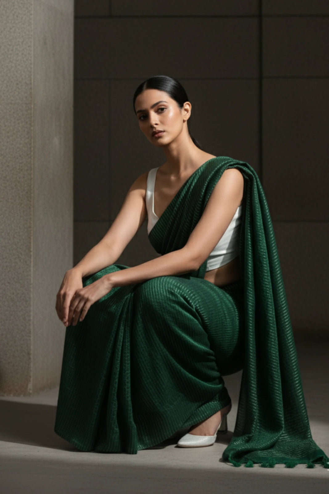 EMERALD ENCHANTMENT | Cotton | Indidha Saree