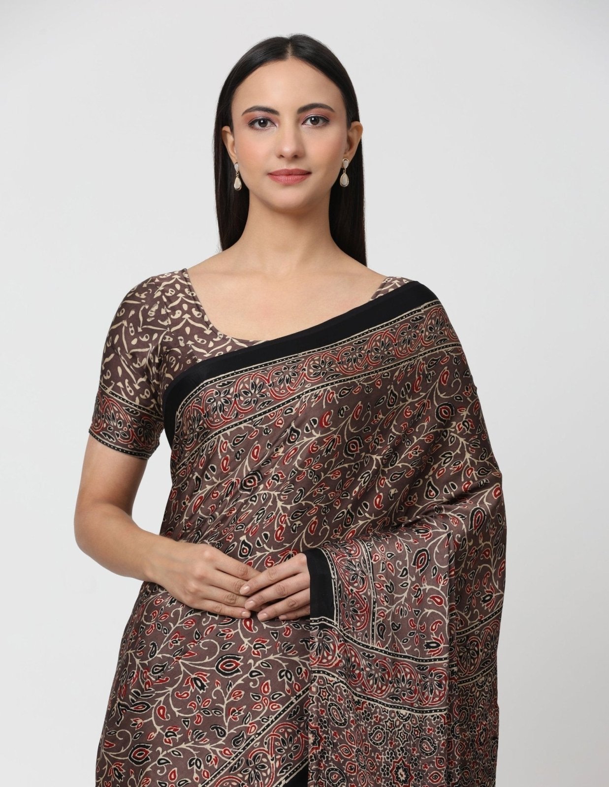 ETERNAL SYMPHONY | Modal Silk | Ajrakh Print | Indidha Saree