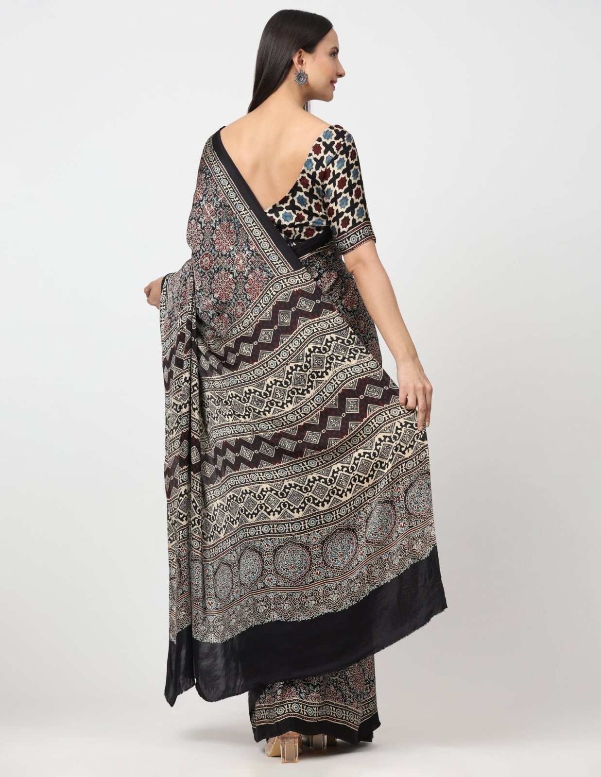 ETHERNAL SYMPHONY | Modal Silk | Ajrakh Print | Indidha Saree