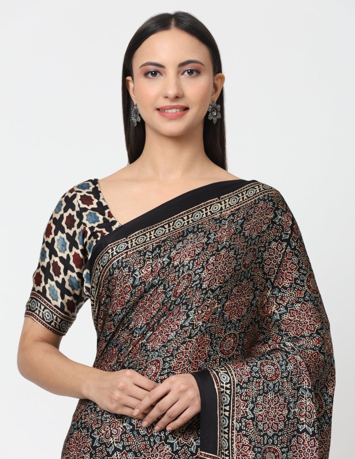 ETHERNAL SYMPHONY | Modal Silk | Ajrakh Print | Indidha Saree
