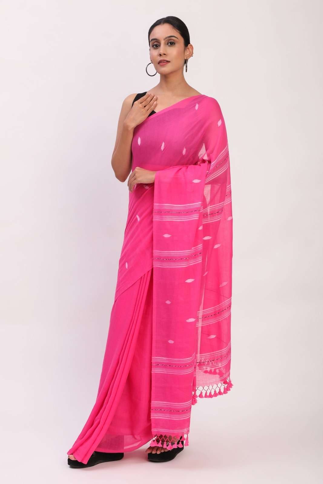 Fierce Pink | Mul Cotton | Indidha Saree