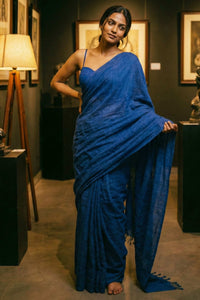 Indigo Hour | Mul Cotton | Indidha Saree