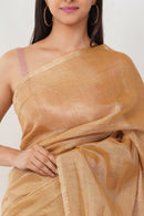 GLIDED GOLD | Linen Tissue | Indidha Saree