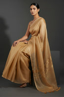 GLIDED GOLD | Linen Tissue | Indidha Saree