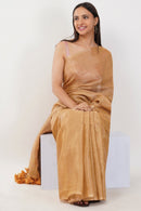 GLIDED GOLD | Linen Tissue | Indidha Saree