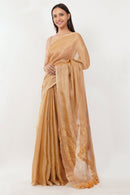 GLIDED GOLD | Linen Tissue | Indidha Saree