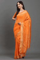 Golden Flame | Kota Linen | Indidha Saree