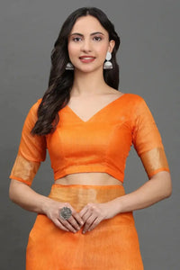 Golden Flame | Kota Linen | Indidha Saree